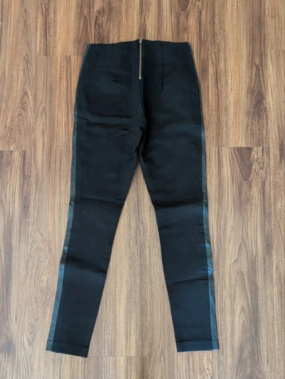 J. Crew Black Skinny Pants with Shiny Side Panels